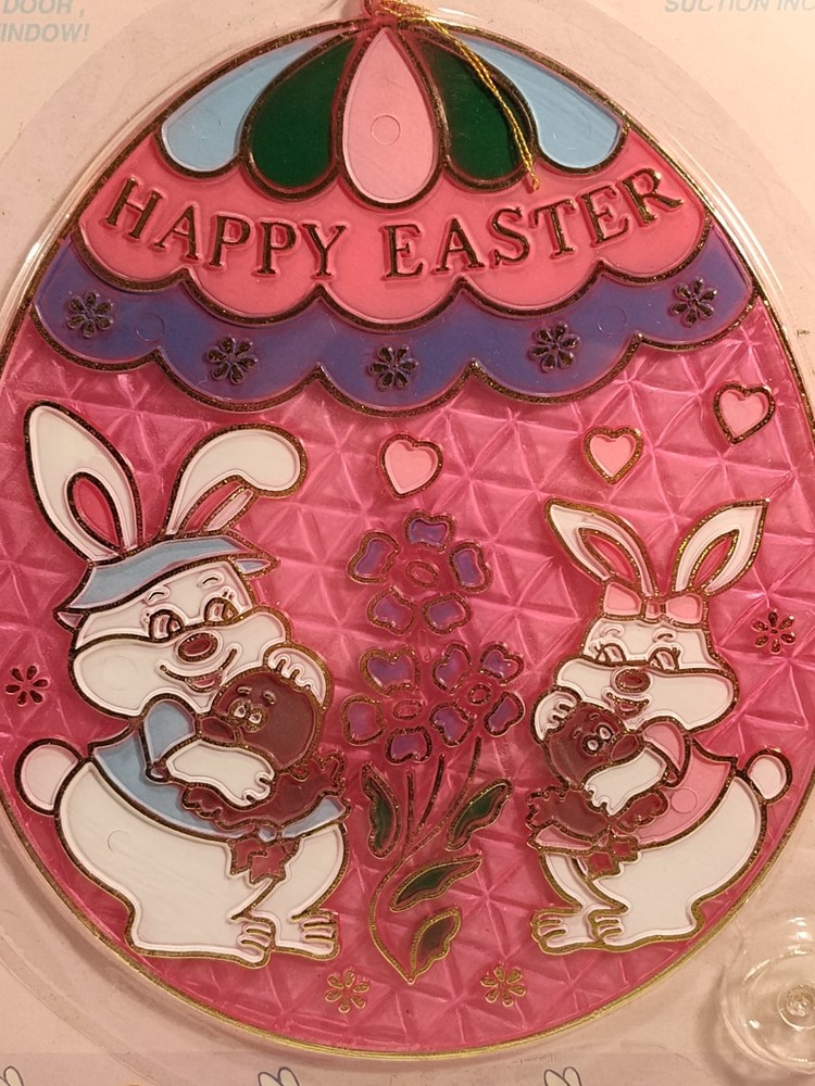 Hermitage Pottery Happy Easter Suncatcher Large 8"