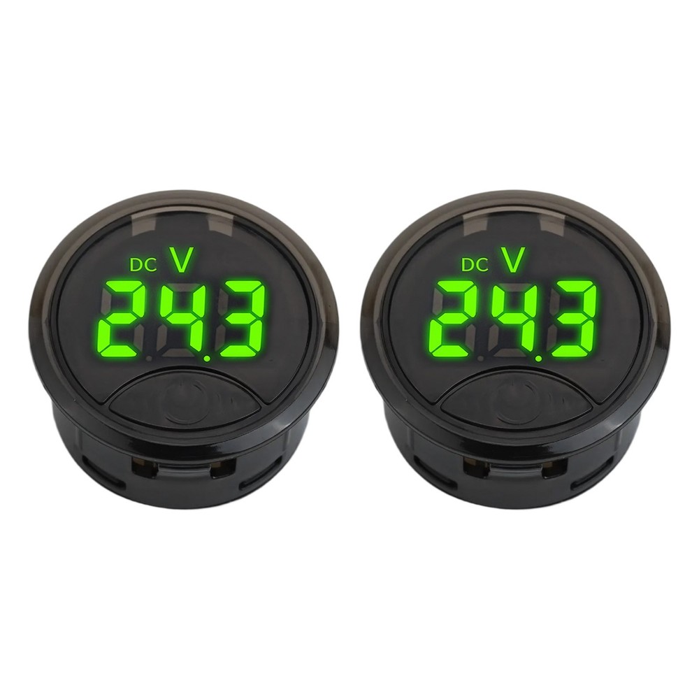 Round Digital Voltmeter with LED Display and Touch Operation for Batteries