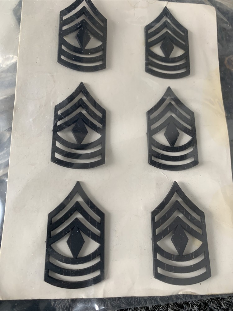 Army -USMC Marines E-8 First Sergeant 1stSgt Chevrons metal 1 PAIR- Black