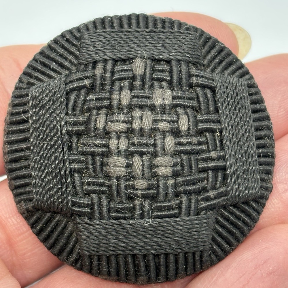 Antique Textile Button Lot Woven Mourning Button Victorian Black