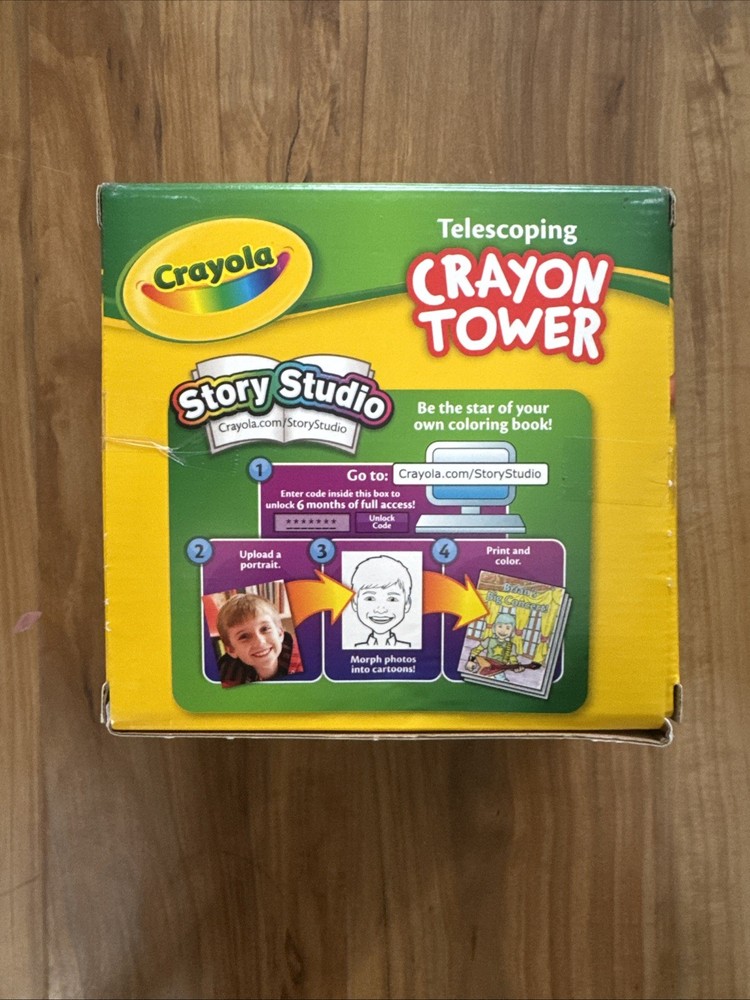 NIB Crayola 150 Crayons Telescoping Tower 3-Tier-Built-In Sharpener- See Notes