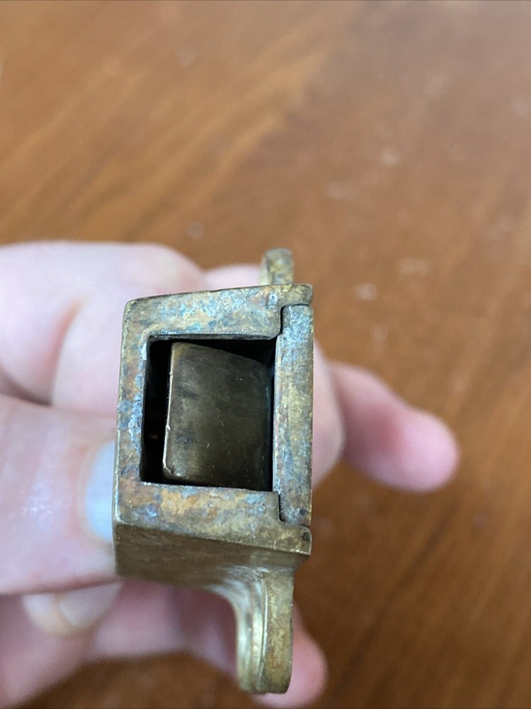 Antique Brass Pull Ring Transom Window Latch Catch Awning Sash Lock Finger Loop