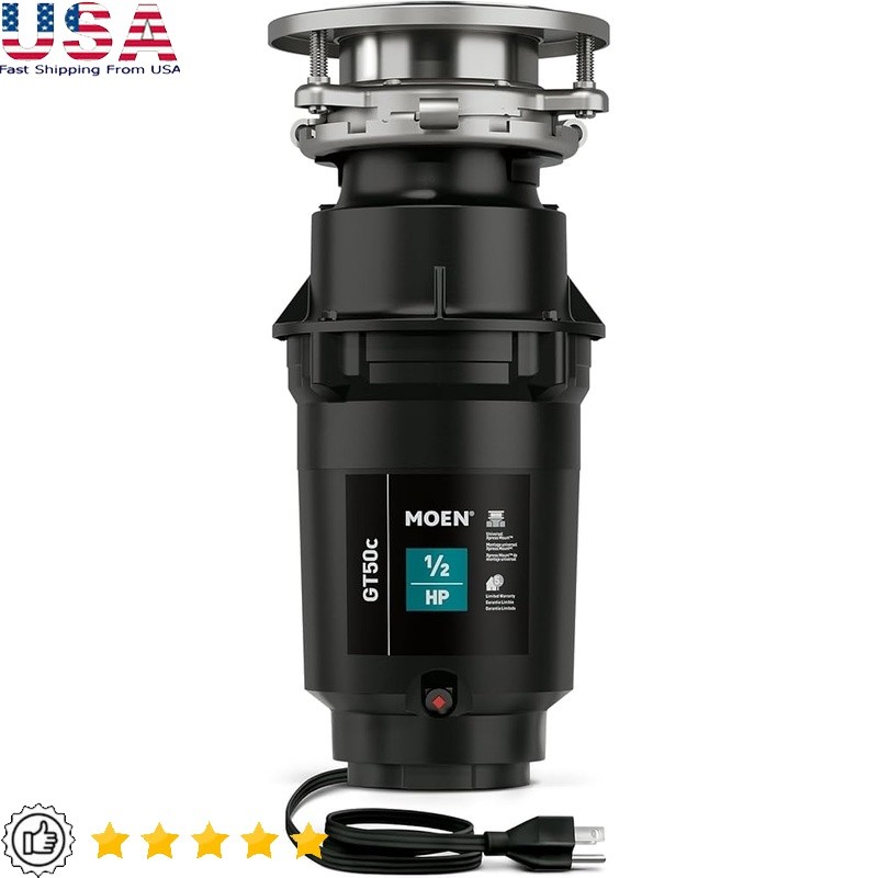 1/2HP Garbage Disposal Powerful Grinding Compact Design Eco-Friendly Septic Safe
