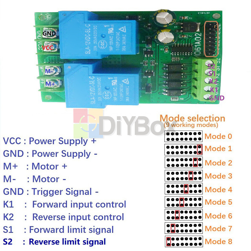 30A DC 12V/24V Motor Controller Relay Module Forward Reverse Control Board New