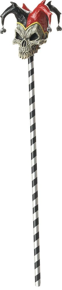 Psycho Jester Cane Weapon Costume Accessory Black & Red