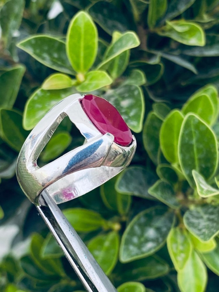 Ruby Ring Oval Cut Handmade Sterling Design Ruby Ring Gift Yaqoot