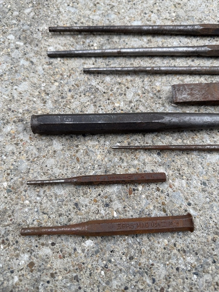 Mac Tools USA 10-Piece Punch & Chisel Set/Lot