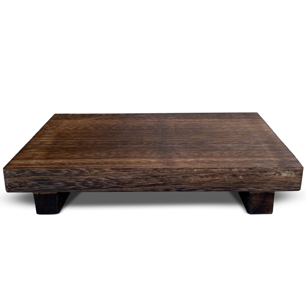 Wood Riser Rustic - Rectangular Pedestal Stand - Brown 9 x 6 Inch