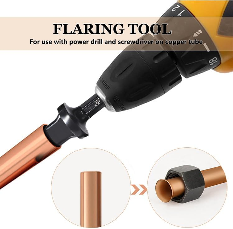HVAC Copper Tube Flaring Tool 5PC Drill Bit Set, Copper Pipe Expander Bit for Ai
