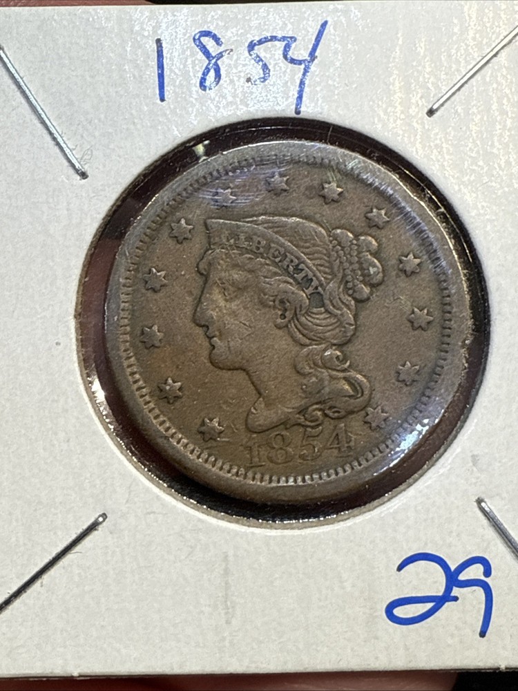 1854 Braided Hair Large Cent