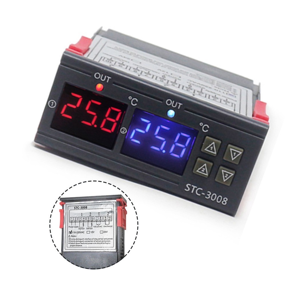 Dual Display Temperature Thermostat Accurate Readings Safe and Compact