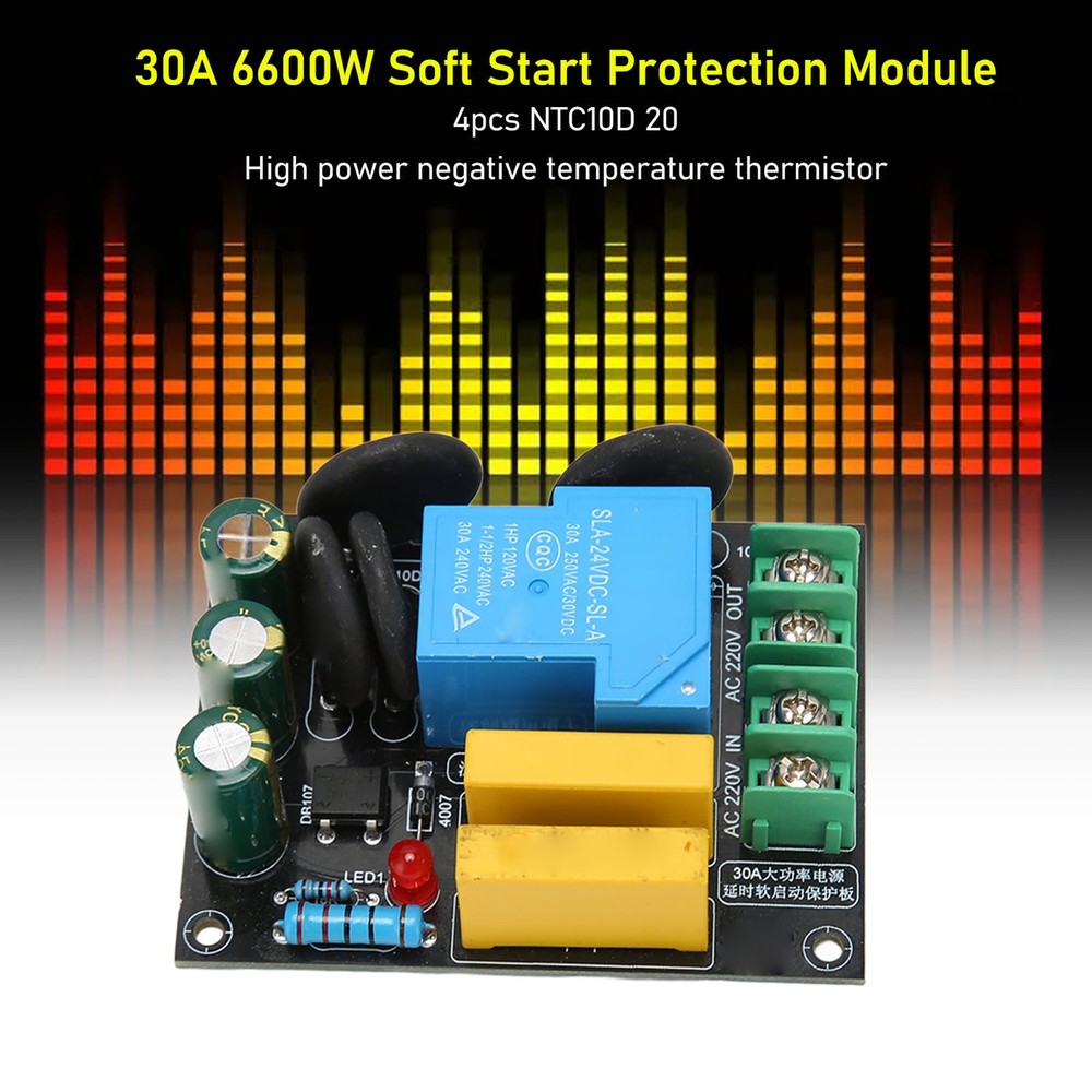 30A 6600W Soft Start Protection Module For Class A Amplifier Module AC 100V‑250V