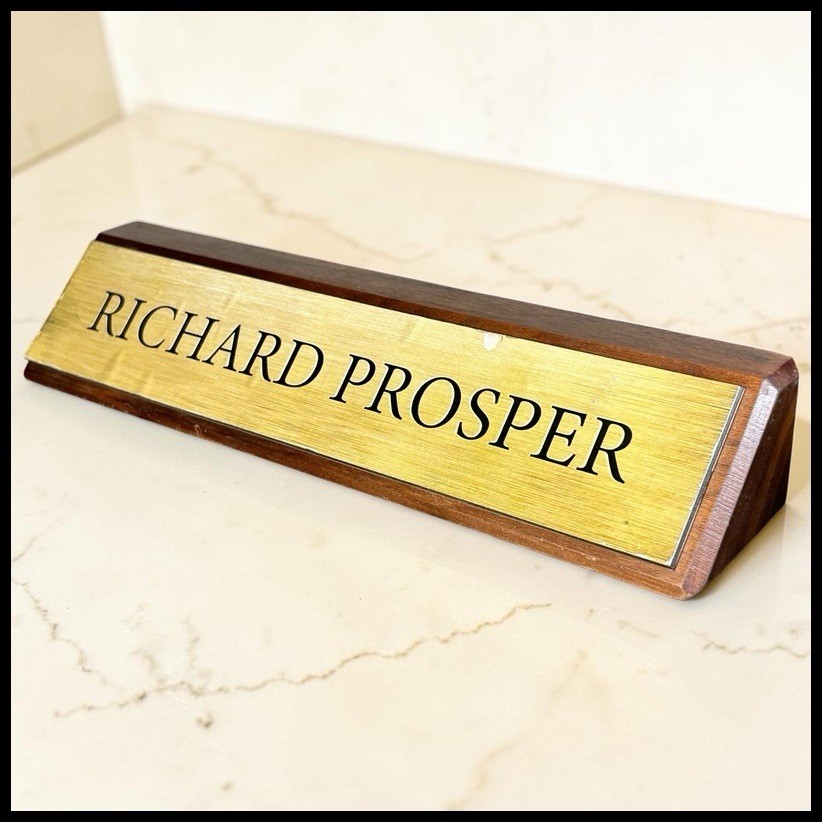 Leverage: Redemption Season 2 Richard Prosper Executive Desk Name Plate TV Prop