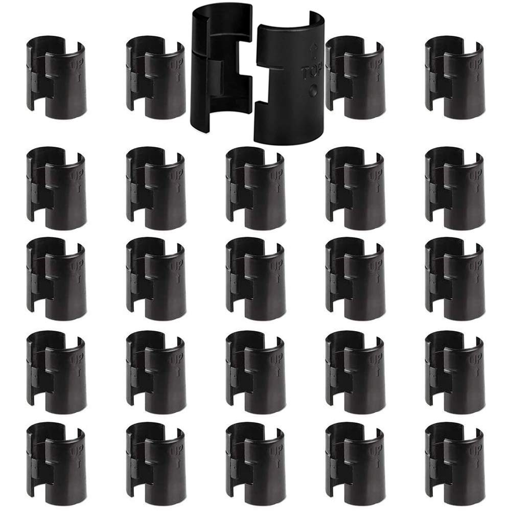 Plastic Wire Shelving Lock Clips Split Sleeves for 3/4" Post Diameter, 25 Pairs