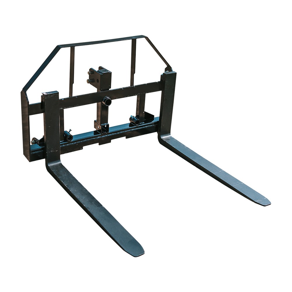 Titan Pallet Fork Frame Attachment with 48" Fork Blades, Fits Cat 1 & 2