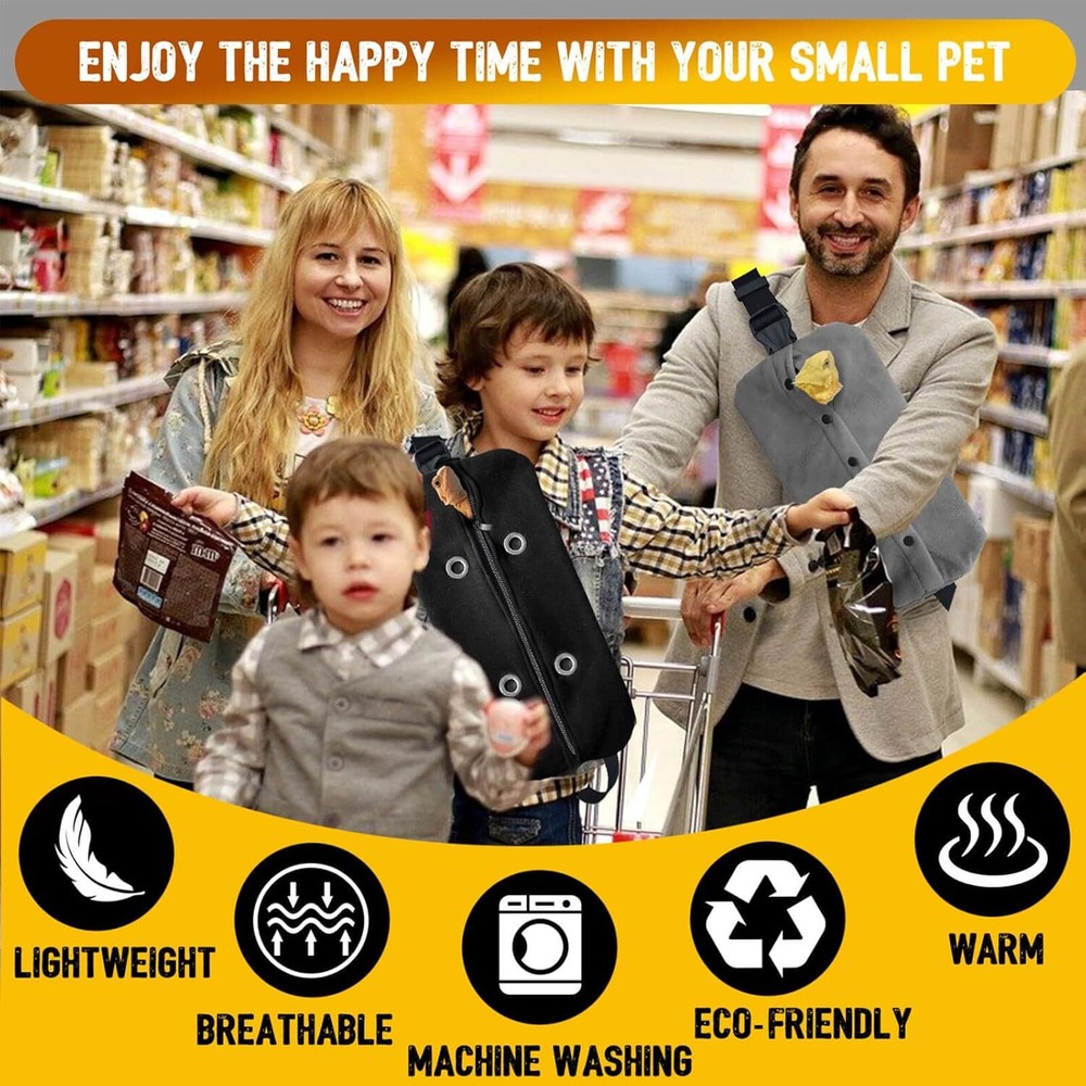 WATFOON Adjustable Lizard Leather Leash + L Black Sling (Gift),