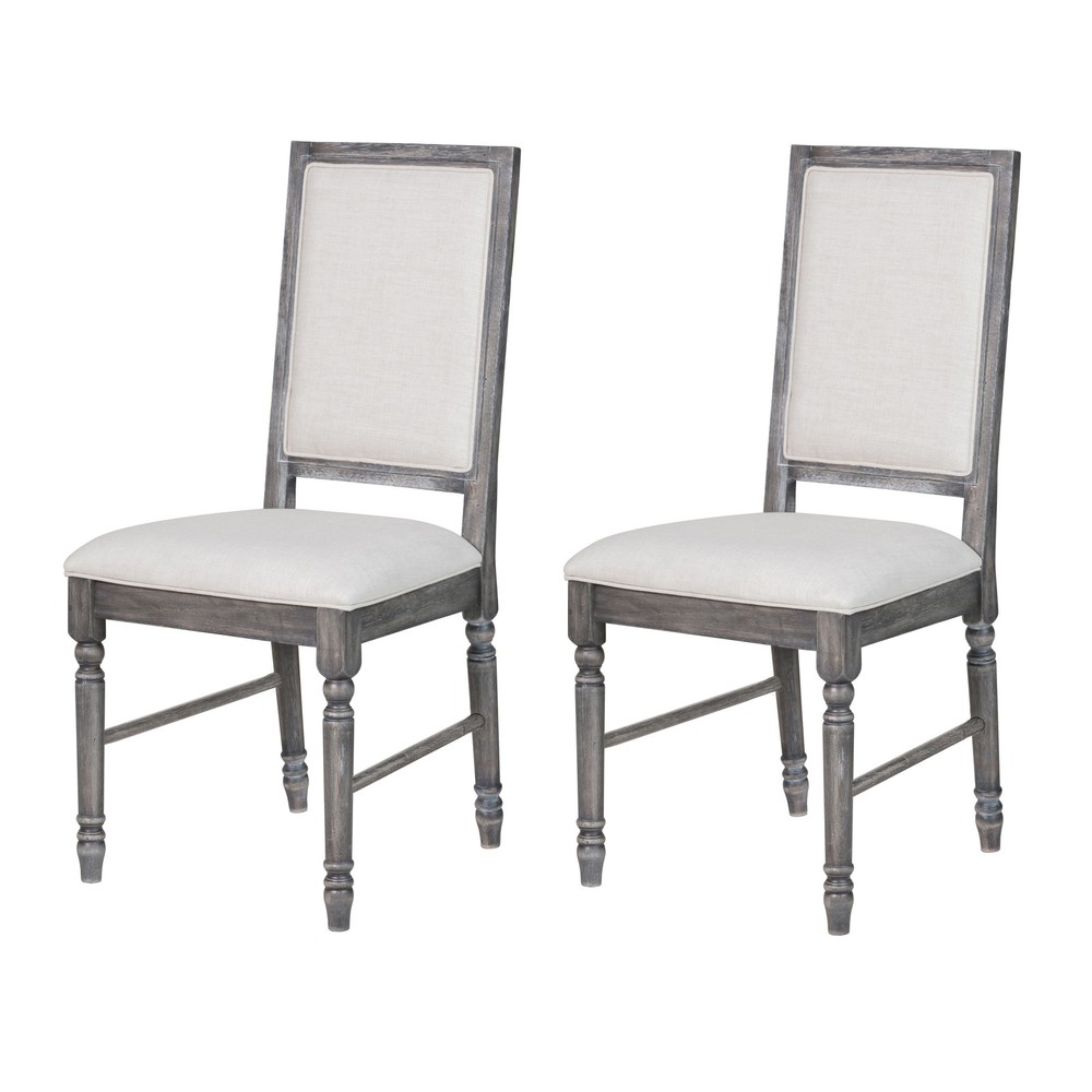 Cream and Weathered Grey Open Back Side Chairs