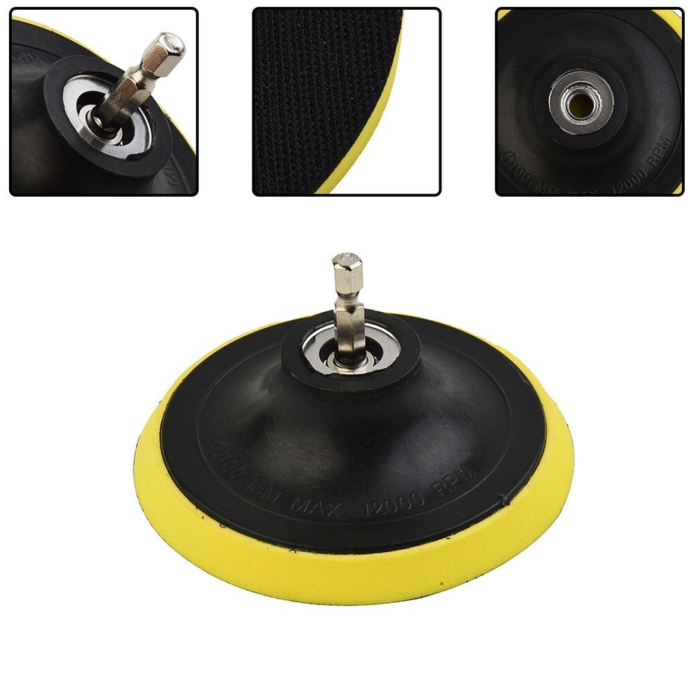 4In 100mm Buffing Pad Rotary Backing Pad With M10 Drill Adapter Buffer