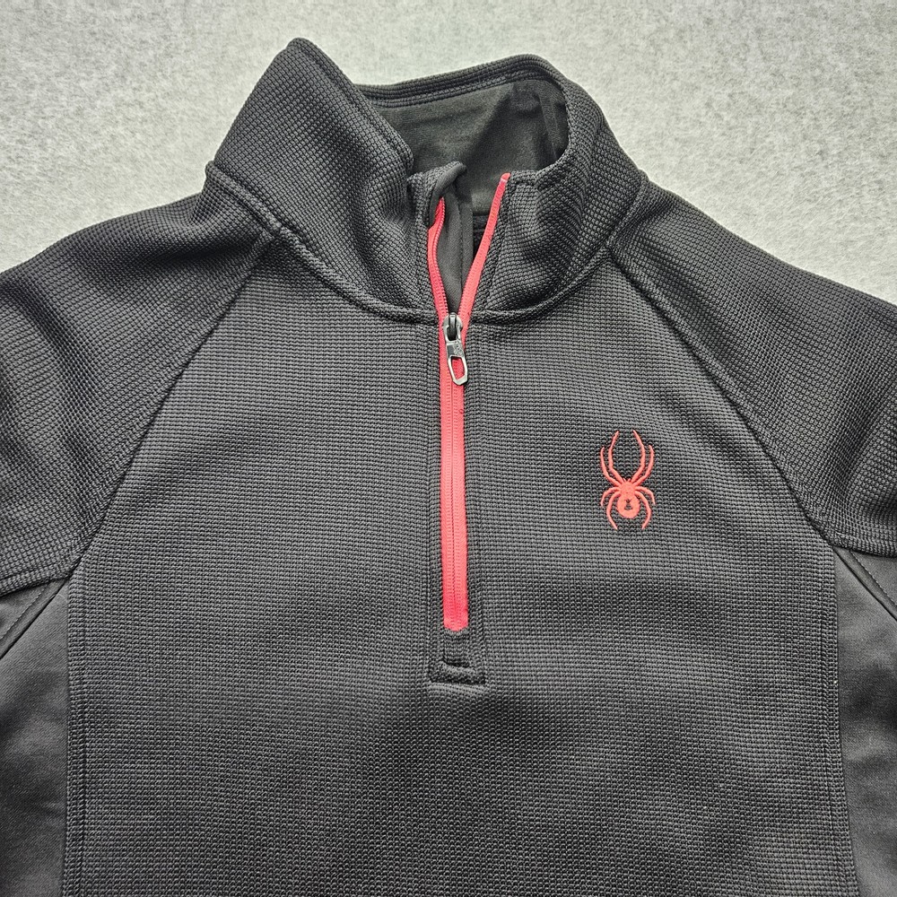 Spyder Men's Medium Black 1/4 zip Athletic Jacket with pockets