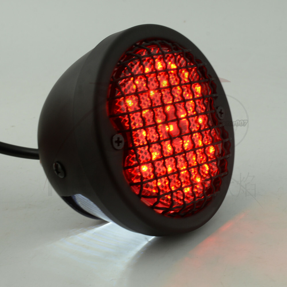 Side Mount Tag License Plate Holder Bracket LED Tail Light for Custom Bobber