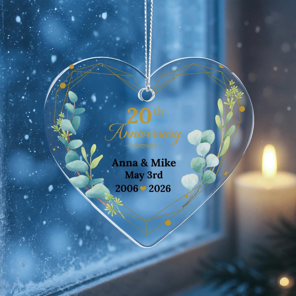 20th Wedding Anniversary Heart Ornament