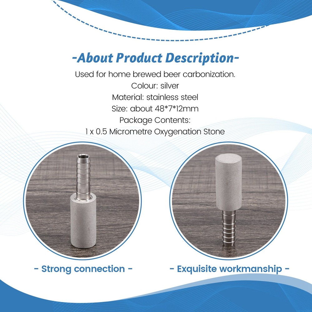 0.5 Diffusion Stone Steel Carbonation Aeration for Kegged Wine Tools Bar9634