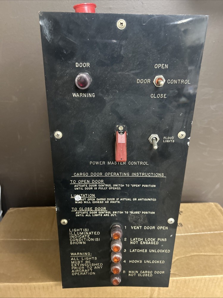 Vintage Lockheed C-130 Control Panel For Cargo Bay