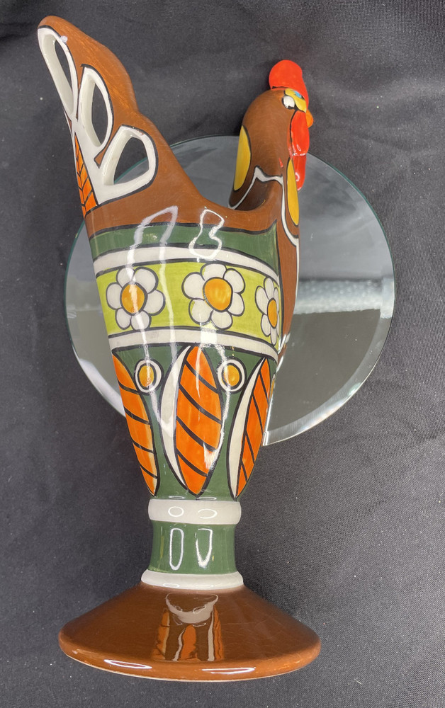 Ceramic Rooster Vase Planter 13”
