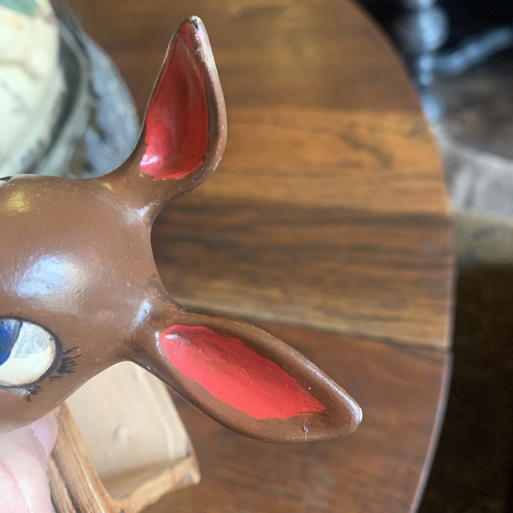 Vintage 1974 Ceramic Easter Bunny Rabbit Pulling Cart Candy Dish,Hand Painted 6"