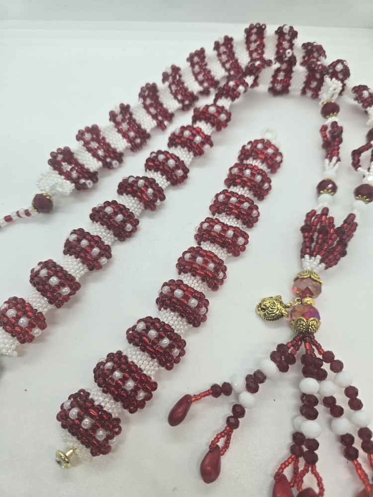 Set de collar e idde orisha Chango Deluxe Tejido