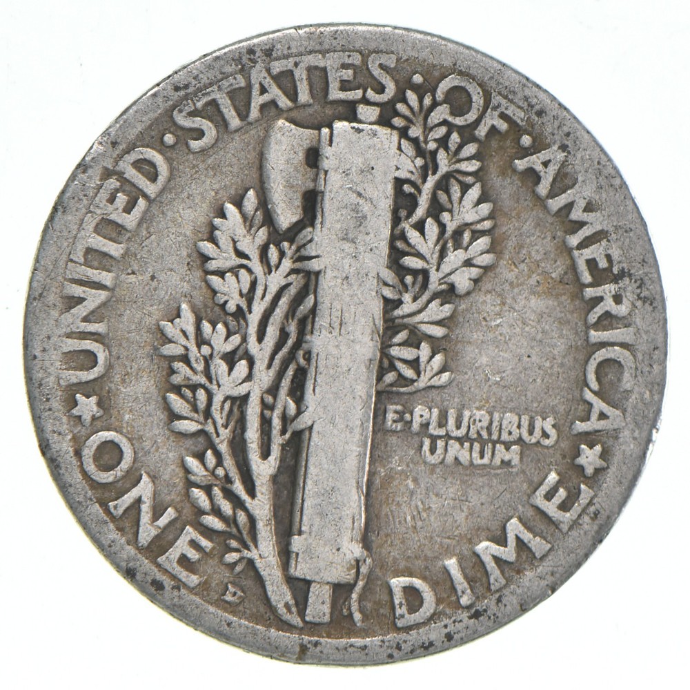 G+ 1918-D Mercury 90% Silver Dime