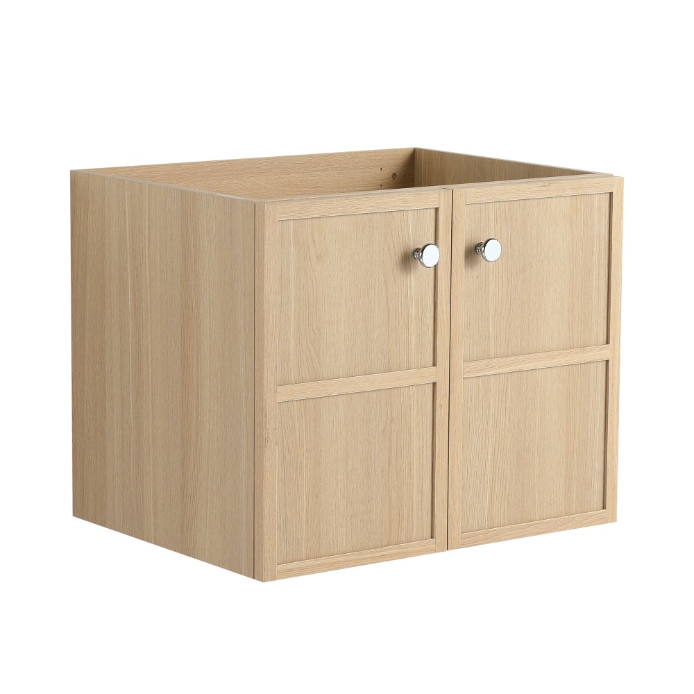 Wall-mounted Bathroom Vanity Double-Cushioned Soft-Close Doors Oak Wood