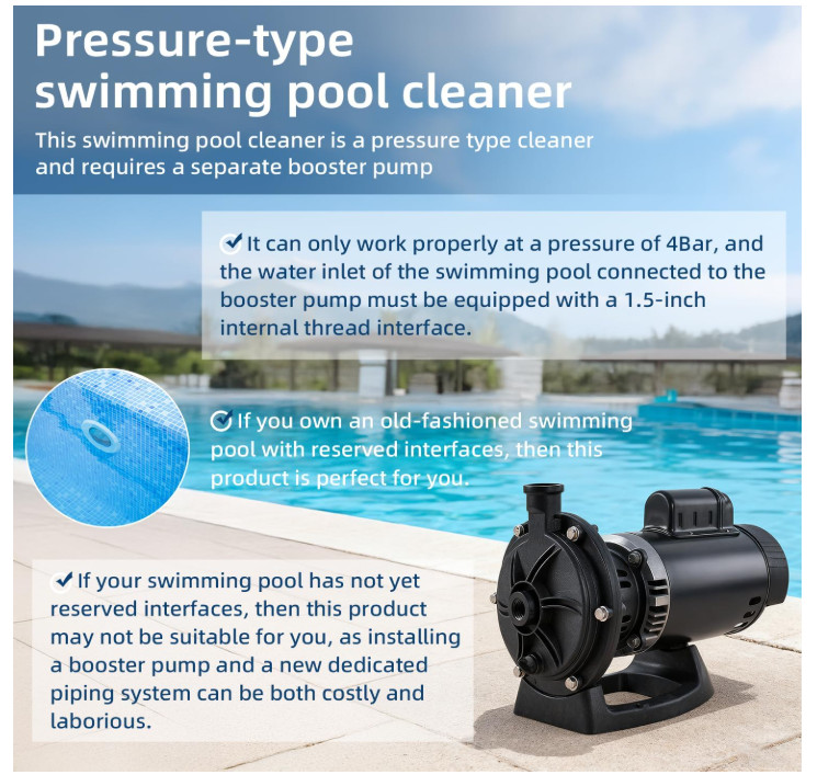 MAKHOON Upgraded Pool Pressure Side Sweeper Pool Cleaner- See Notes