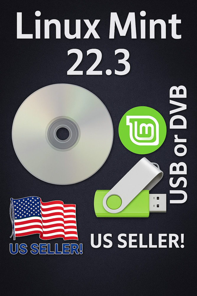 Linux Mint 22.3 Cinnamon Latest Release 64bit BOOTABLE/LIVE USB or DVD