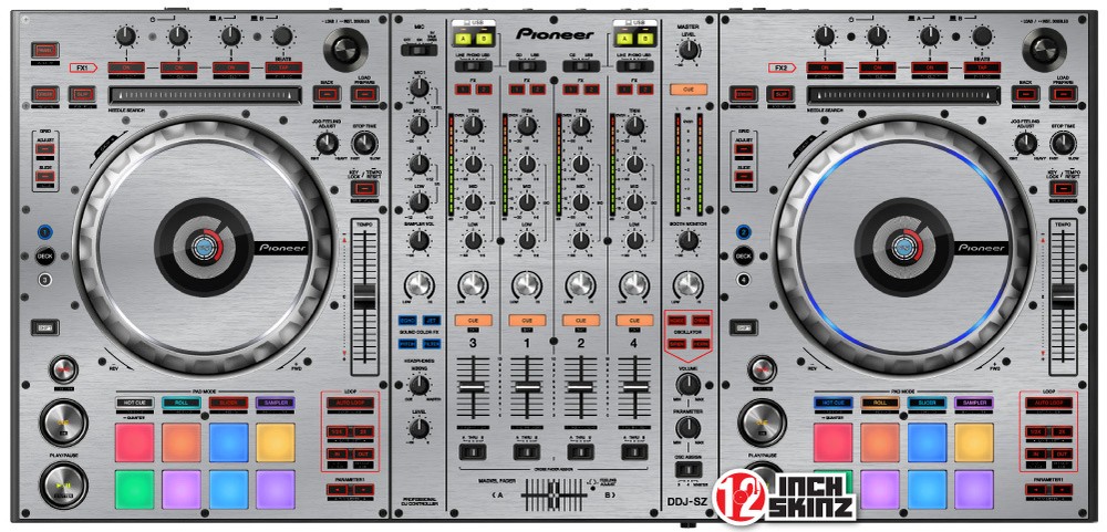 Pioneer DDJ-SZ skin brushed silver