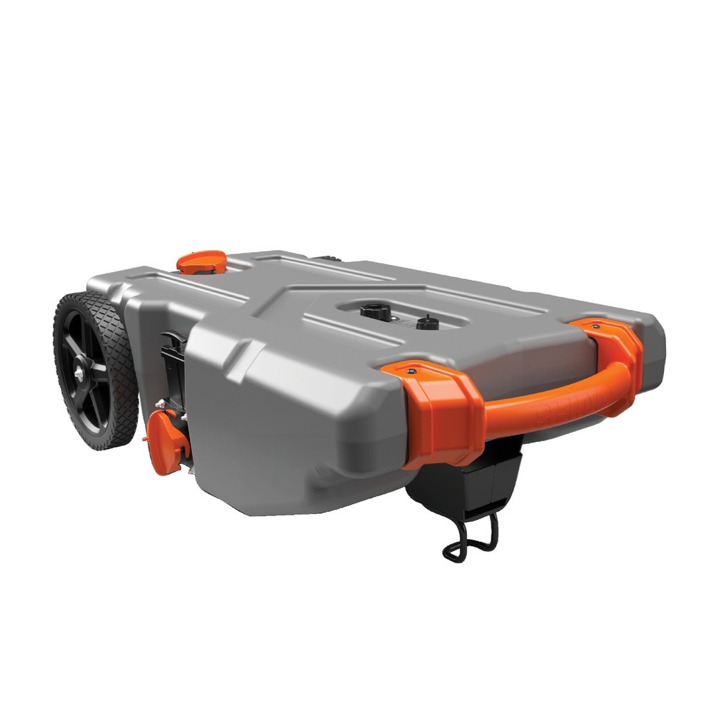 Rhino 28-Gallon Portable RV Tote Tank - Oversized Wheels, Steel Tow Adapter