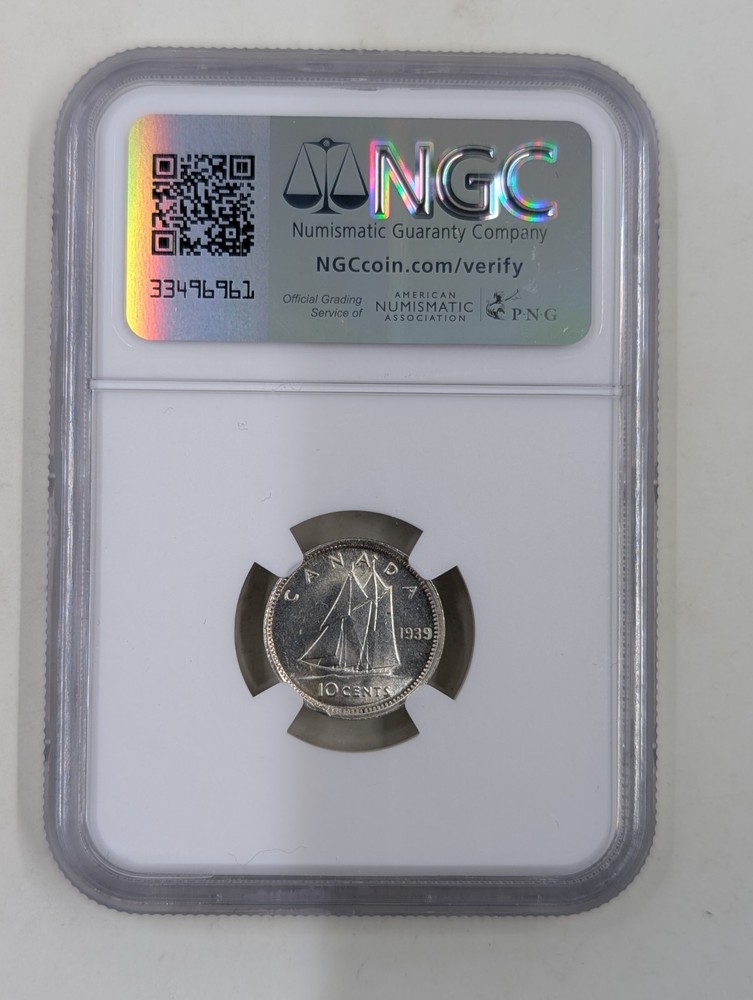 1939 Canada 10C NGC MS62