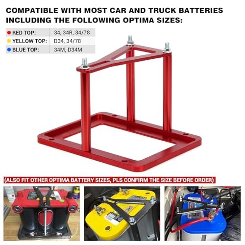 Battery Tray Hold Down Bracket Battery Relocation Kit Trunk for Optima red