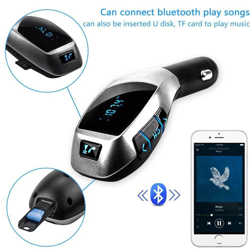 Bluetooth FM Transmitter USB MMC MP3 Player Car Radios Audio Stereo Android iOS