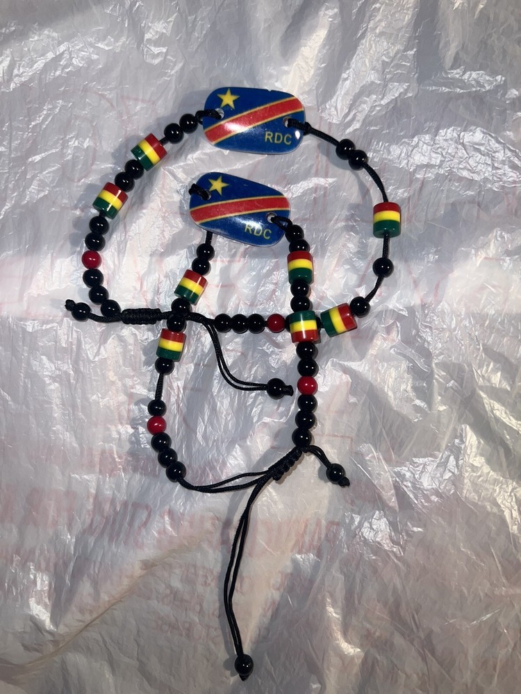1 PC Congo Bracelet/w Rasta Beads