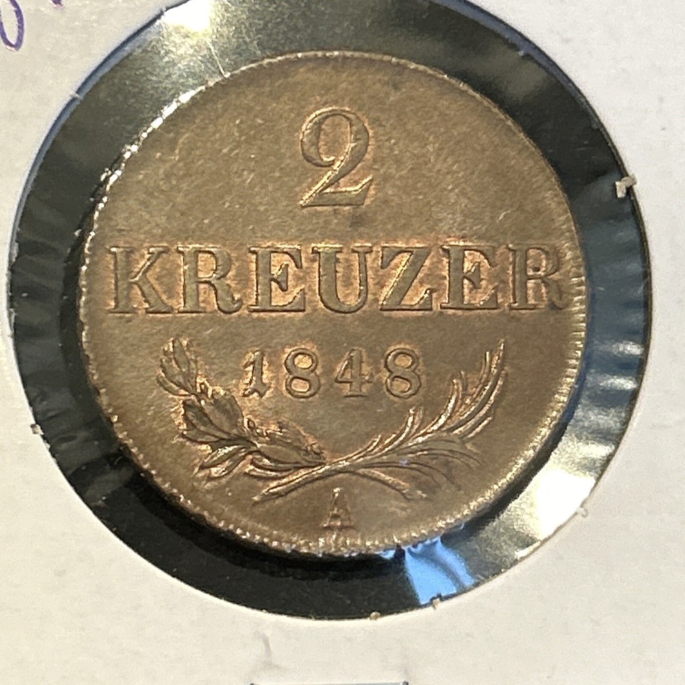 Austria 1848 A 2 Kreuzer Nice Red Brown Example !!!!