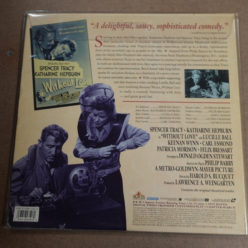 Without Love Laserdisc Ld Movie