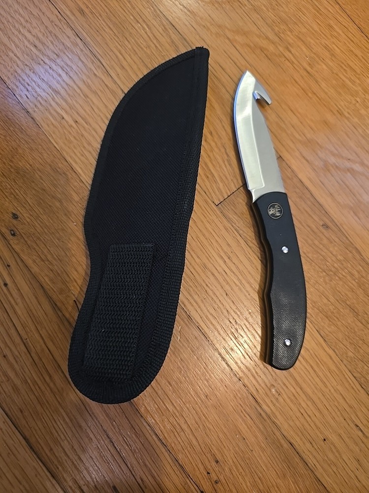 Western USA R2 Rack Fixed Blade GUT HOOK Knife + Sheath - EXC
