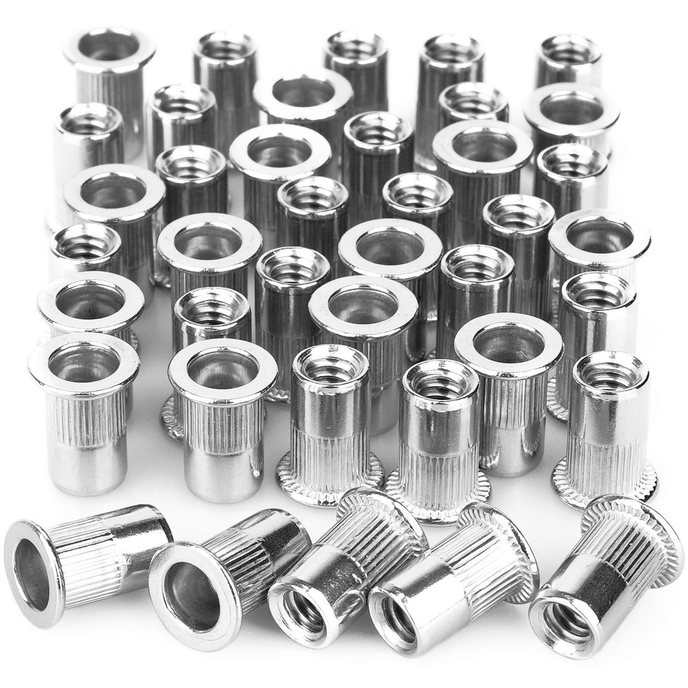 40Pcs 1/4”-20 Rivet Nuts Stainless Steel Threaded Insert Nut 1/4-20UNC Nutsert R