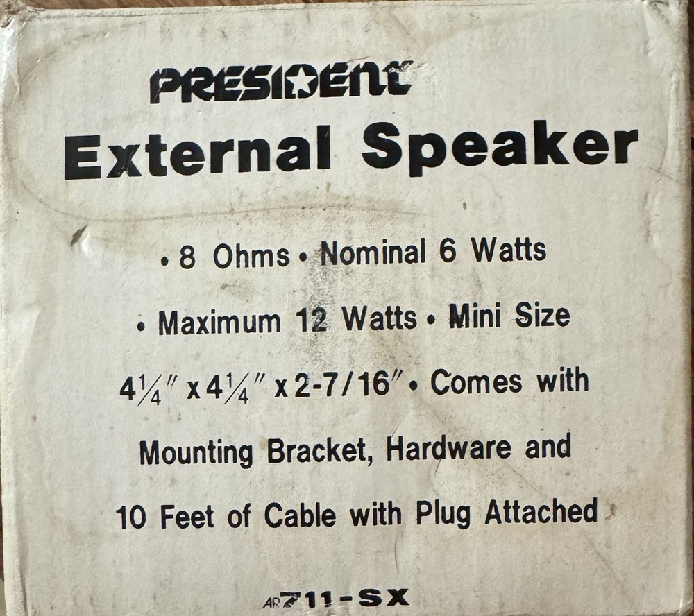 President External Speaker Model#711-SX Black