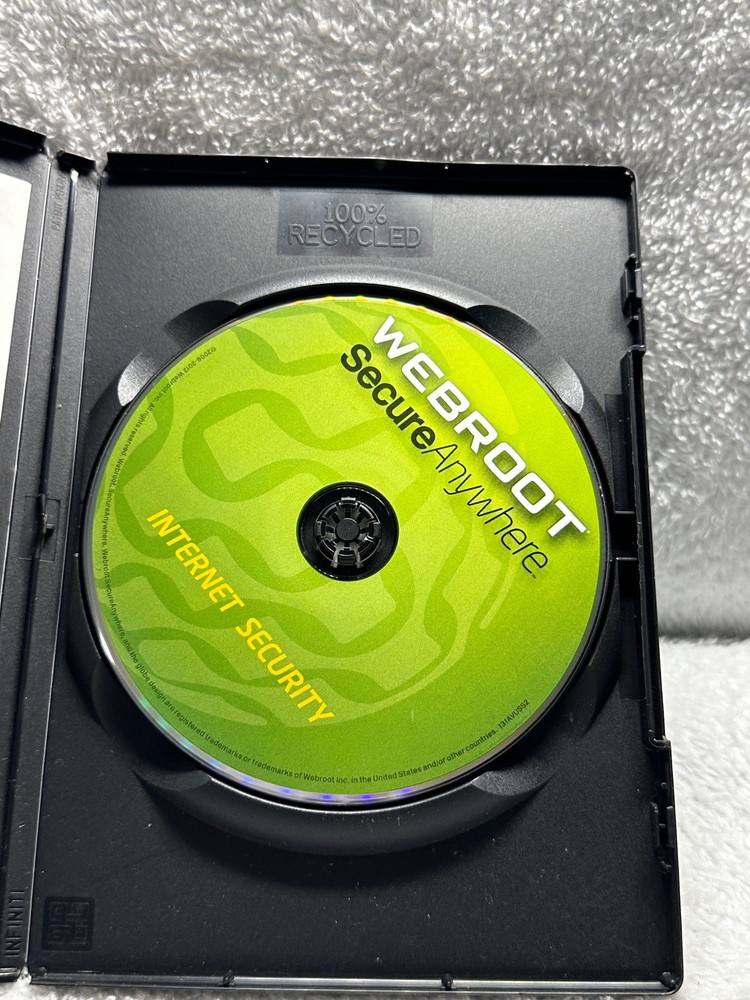 Secure Anywhere Internet Security Webroot Software Disc And Case Used Condition