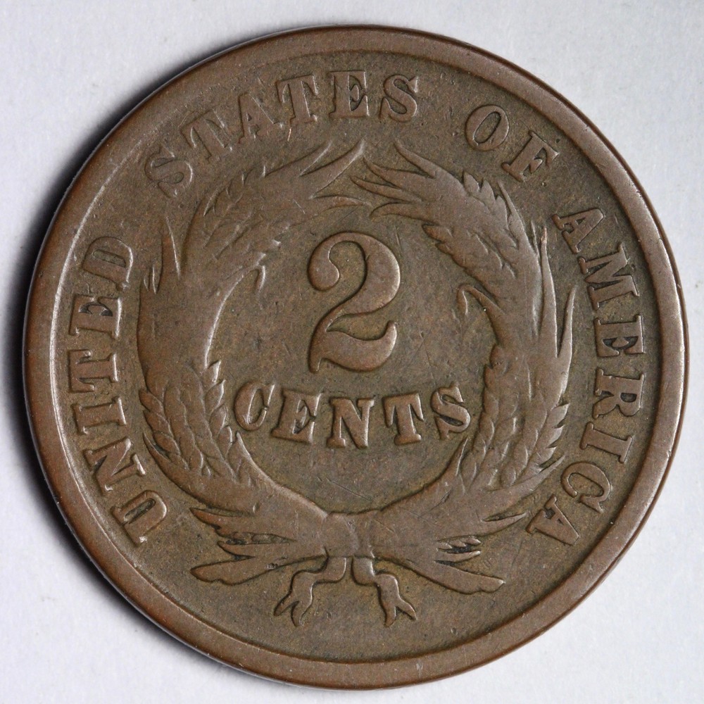 1864 Two Cent Piece VG E157 AQKR