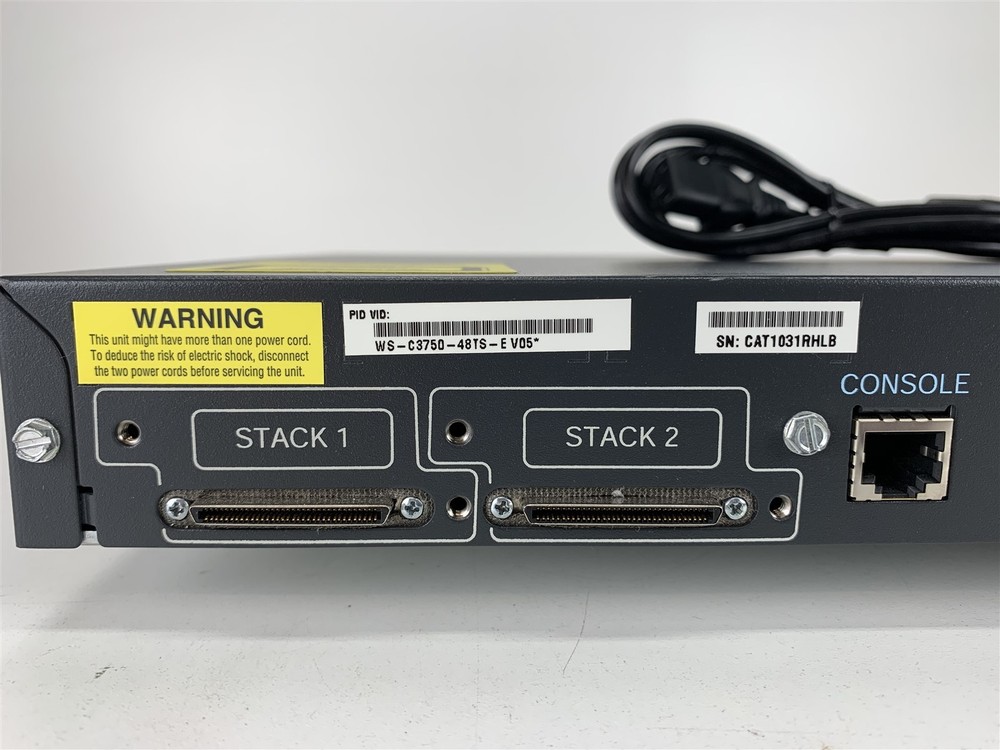 Cisco Catalyst (WS-C3750-48TS-E) 48-Port Rack Mountable Switch Managed Stackable