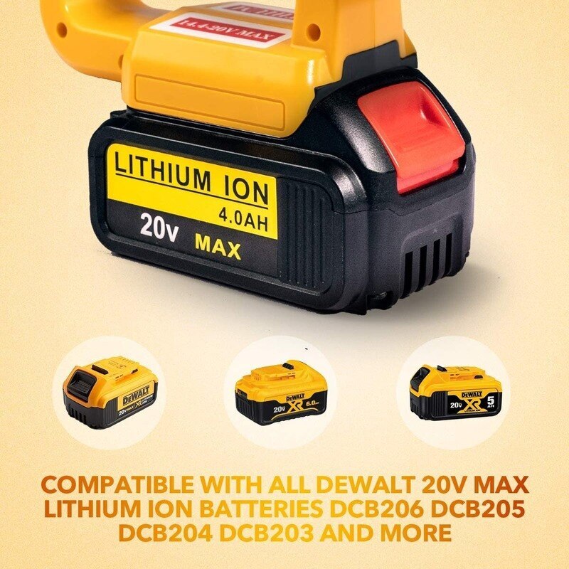 LED Work Lamp Flashlight For Dewalt DCB140 DCB20 Li-ion Battery USB Tools Light