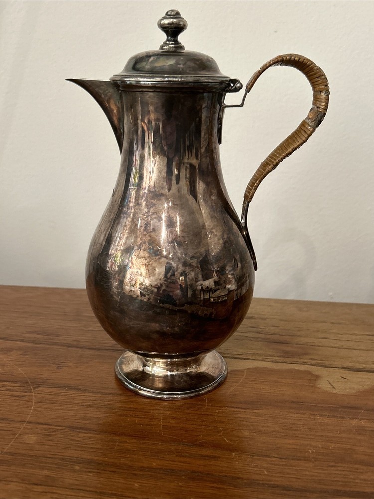 Engraved Vintage Silverware Plate Pitcher Jug Silver Plated